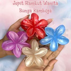 Jepit Rambut Wanita Motif Bunga Kamboja Model Korea Metalik Anti Pecah Isi 12 Pcs Termurah