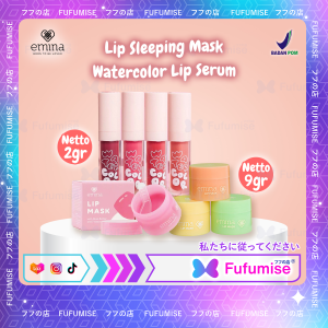 Emina Lip Mask Sleeping Mask & Watercolor Lip Serum | Lip Mask | Lip Serum | Perawatan Bibir | BPOM