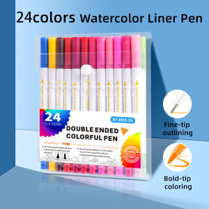 SG EmmAmy® 12/24/60 Colors Watercolor Markers Set Childrens Painting Sticks Double-Tipped Pens Student Art Supplies