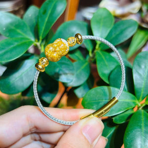 vòng tay tì hưu thạch anh tóc vàng vip mix charm cầu kim tiền vàng tây vòng tay đá phong thuỷ trang sức thiết kế đủ hoá đơn thẻ bảo hành