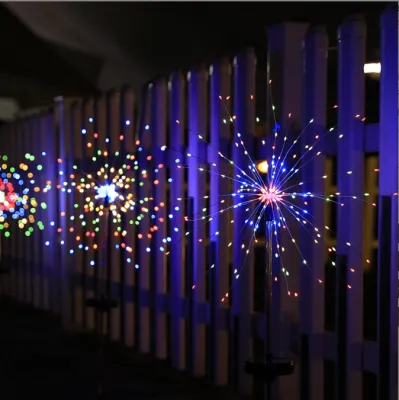 HOMEMORY Solar Christmas Lights Double Jellyfish Light Colorful Gradient Garden Lights LED Fiber Optic Lights Outdoor Waterproof Decor Lamp