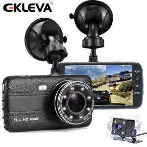 EKLEVA Dual Lens Car Camera Vehicle On-Dash Video Dash Cam Full HD 1080P 170 deg  Front Dashboard Camera 720P Rear View Camera  4.0 inch LCD G-Sensor Loop Recording Night Mode
