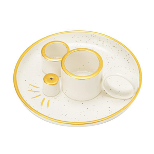 Multipurpose Ceramics Incenses Burners Holder for Santo Incenses Stick Cones and Sages with Ashes Collector Tray