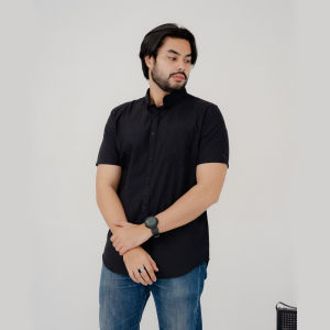 Kemeja Lengan Pendek Oxford Hey Man Modern Fit