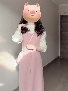 3inch củ sen [ Vườn hoa anh đào mùa xuân ] Váy tank hồng dễ thương và ngọt ngào cho phụ nữ 2025 Váy Thu Mới Thanh Lịch