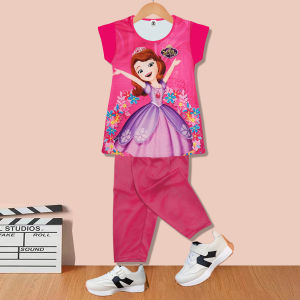 Kids Terno For tshirt+pants Girls Set Babae Cartoon Clothing Child Tops UGA058
