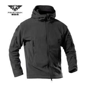 Chiến Thuật áo khoác Jacket Lông Cừu đồng phục quân đội vỏ mềm Áo khoác trùm đầu đơn giản nam giữ nhiệt trang phục quân đội