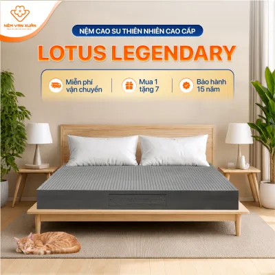 [HOẢ TỐC HCM] Nệm Cao Su Thiên Nhiên Cao Cấp Vạn Xuân Lotus Legendary Mủ Cao Su Đàn Hồi Tự Nhiên