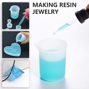 Epoxy Split Cup Silicone Cup Mixed Measure Cup Stir Stick Stirring Rods Epoxy Liquid Mixing Stirrer for DIY Craft