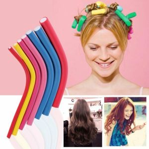 42pcs 7 gaya pengeriting rambut Flexi rods Soft Foam Bendy rambut Roller plastik rambut Curling Magic DIY Styling Stick alat untuk gaya rambut