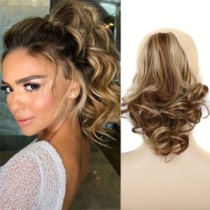 12 Inch Synthetic Claw Clip Ponytail Hair Extensions Short Curly Hair For Women Ponytail Hairpiece Hair Accessories Halloween Christmas