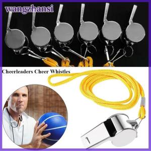 wangzhansi นกหวีดกรรมการนกหวีดโลหะนกหวีดกีฬาสแตนเลสอุปกรณ์กีฬาพร้อมเชือกแขวน