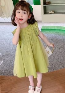 Dress anak perempuan/dress pesta anak perempuan/Clara dress warna matcha