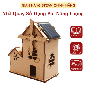 Mô Hình Nhà Quạt Sử Dụng Pin Năng Lượng Mặt Trời - Đồ Chơi Lắp Ráp Bằng Gỗ Mica Giáo Dục Stem