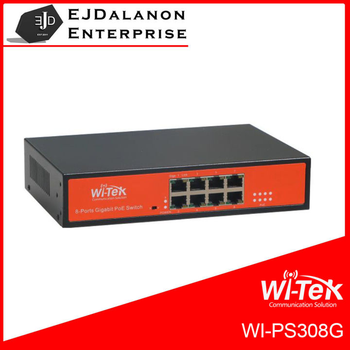 Wi-Tek WI-PS308G 10-Port 48V Gigabit Ports PoE Switch with 8-Port PoE ...