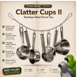 Bird Toy | Parrot Toy - Parrot Natural Chew Bird Toy Medium Size - Cockatiel | Conure | Grey