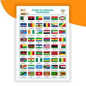MAMAD for Kids World Flags Laminated Chart A4 | Waterproof Educational Poster (Makapal/Manipis)