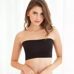Labanie Womens Beauty Cotton Plain Tube Bra Stretchable Spandex Bandeau Bra Strapless Bralette with Removable Shoulder Straps Breathable Soft Casual Innerwear Seamless Everyday Tube Top for Ladies