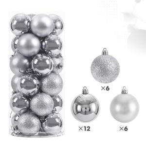 [READY STOCK] 50Pcs Christmas Tree Decorations Balls Bauble Xmas Party Hanging Ball Ornaments Christmas for Home New Year Gift