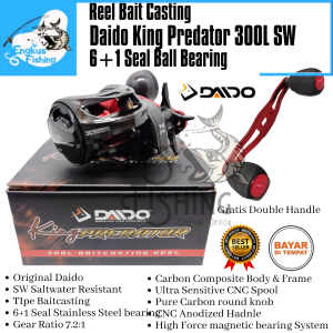Reel BC BaitCasting Daido KING Predator SW 300 Kanan /  Kiri (6+1 Bearing) 7.2:1 Drag 15kg Murah - Engkus Fishing