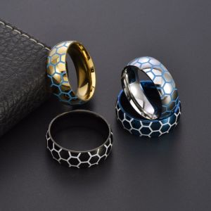 LUMIYA Titanium Steel Wedding Ring Simple Design Finger Jewelry Engagement Ring Stylish Matte Finish Men Ring For Men