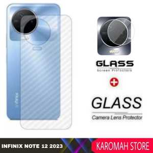 PROMO PAKET 2 INC 1 INFINIX NOTE 12 2023 / INFINIX NOTE 7 2020 Premium Skin Carbon Anti Gores Garskin Back screen Sticker Stiker