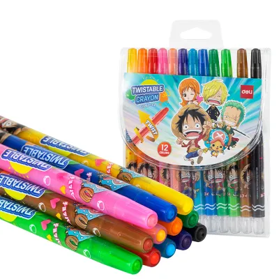 Deli One Piece Twistable Crayon 12 Colors C217-12
