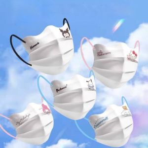 Colnes Sanrio Kuromi Mask 50PCS Individual Packing Butterfly Wavy Face Mask for Adult 3ply Protection Mask Filter 95% Facial Cartoon