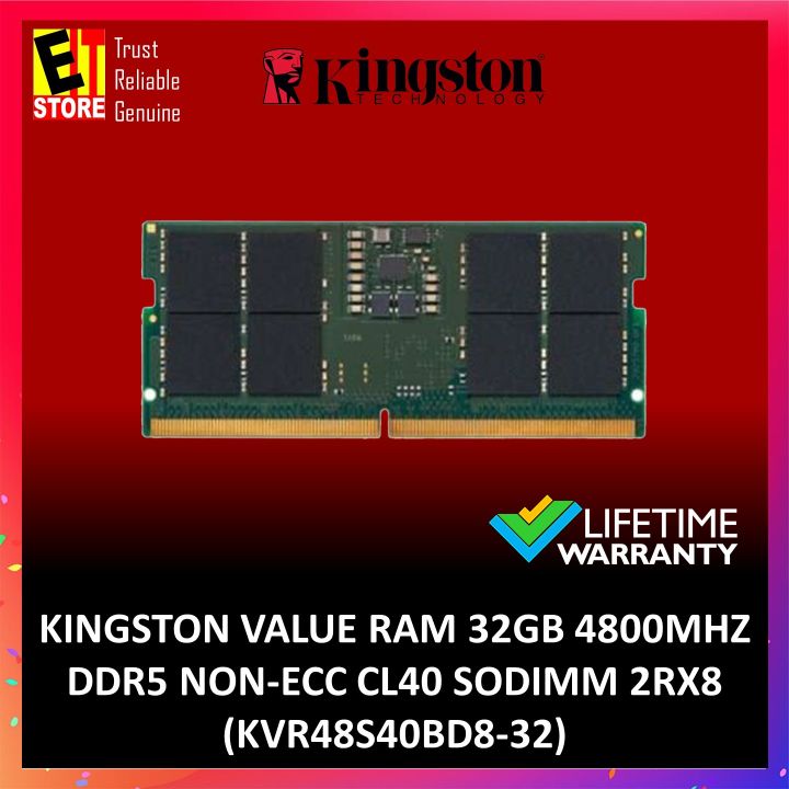KINGSTON 32GB 16GB DDR5 5600MHZ NON-ECC CL40 SODIMM 2RX8 LAPTOP