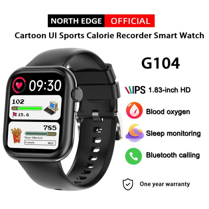 NORTH EDGE G104 Calorie Recorder Running Cycling Bluetooth Call Smart Watch  Indoor Sports Outdoor Sports Compatible Android IOS System IP67 Waterproof 