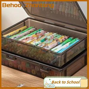 Behoo กล่องจัดระเบียบเอกสาร1ชิ้นกล่อง A4เอกสารรับรองครัวเรือนข้อมูลสำคัญกล่องเก็บหนังสือลงทะเบียนกันฝุ่น