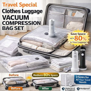 【USB Electric Pump】Vacuum Compression Bag Set Travel Vaccum Bag Thick Fabric Reusable Vacuum Bags Moving Packing Tool