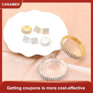 【CANAMEK 】 4Pcs set Bridal Jewelry Set Necklace Bracelets Ring Earrings Set Super Gorgeous Luxury Shiny Fashion Jewelry Party Gift
