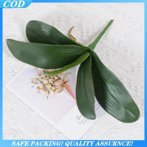 (COD) Orchid Leaves Artificial Phalaenopsis Stems Leaf Faux Cymbidium Flower Foliage Green Real Touch Latex Bulk Home Decor