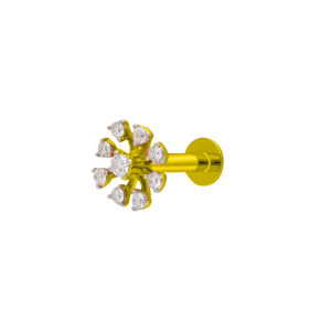 Audreys 18k Yellow Gold Mine Diamond Nose pin (0.10cts ) Jewellery