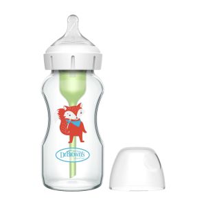 [ WB91622-CH ] Bình sữa thuỷ tinh Dr.Browns "Options Plus" cổ rộng 270ml Foxt Deco