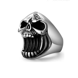 Punk Bottle Opener Ring Hip-Hop Mens Metal Skull Rings Ghost Head Skull Ring Gothic Punk Rock Biker Jewelry Accessories H260531