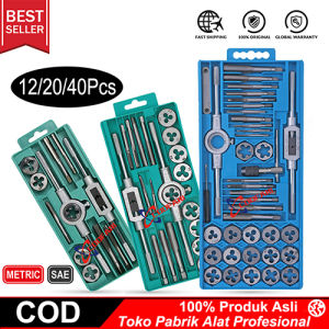 COOFARI 12 Pcs 20 Pcs 40 Pcs Hand tap and die set Alat Snai dan Tap Ulir Baut Senai Die Senei hand tap set kunci pas set Pro Mati M6-M12 Baut Mur Peralatan Tangan Logam Paduan - Lazada