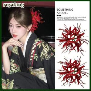 ruyifang คลิปหนีบผมรูปเป็ดดอกไม้จำลองกิ๊บดอกไม้สามมิติกิ๊บติดผมสุดนางฟ้าประดับผม