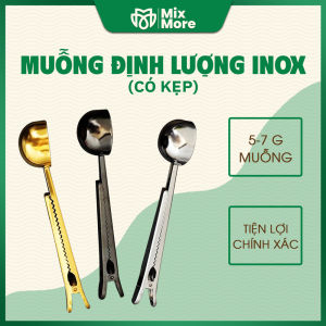 Muỗng/thìa định lượng inox không gỉ kết hợp kẹp miệng túi nhiều màu từ Mixmore