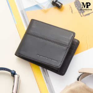 Dompet Pria Lipat Pendek Polos Hitam Planet Ocean - PO05