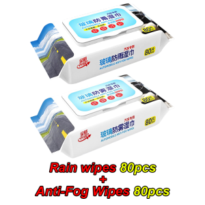 MOTEX Anti-Fog Rain Remover Wipes Car Glass Oil Film Remover Car Glass Cleaning Wipes Auto Windshield Rearview Mirror Oil Film Remover