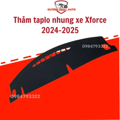 Thảm taplo nhung dành cho xe Xforce 2024 2025 Chất Liệu Nhung Lông Cừu Cao Cấp Màu Đen Có Đế Chống Trượt cực tốt chuẩn khít form xe