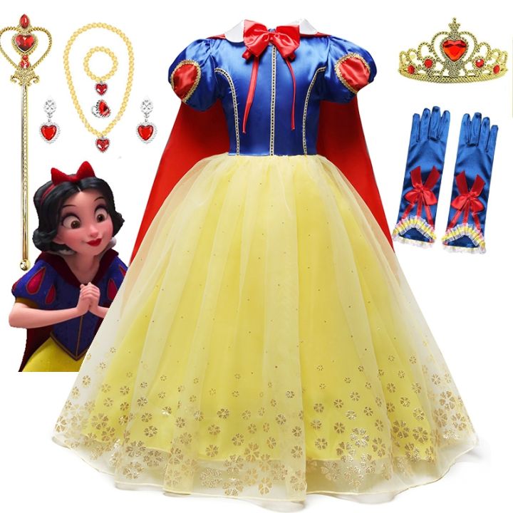∈ Toddler Girl Princess Costume Birthday Disney Snow White Children 39;s  Dress - Fancy - Aliexpress