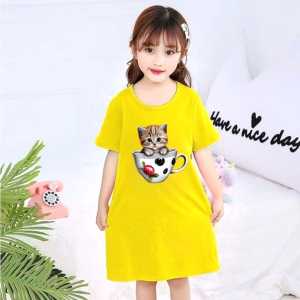 Dress Anak Perempuan KUCING GELAS Usia 1-10 Thn