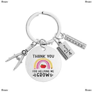 [COD] fhsav Teacher Key Chain Thank You Teacher Text Popular Pendant Key Chain TeachersDay Pendant Gifts For Teachers