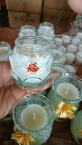 Đèn ly sáp bơ sen đài [combo 6 ly] mui thom cao 9cm \Đèn cầy ly cao  9cm để bàn thờ | Đồ cúng đồ phong thủy