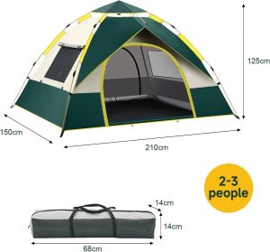 (LOCAL SPOT) Camping Tent 2/3/4 Person Tents for Family Camp Tent Waterproof Windproof Outdoor for Backpacking Hiking Easy Setup with Storage Bag