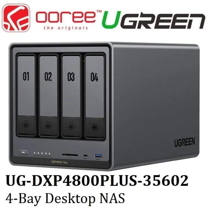 UGREEN NASYNC DXP4800 PLUS 4-BAY DESKTOP NAS, INTEL PENTIUM GOLD 8505 5-CORE CPU, 8GB DDR5 RAM, 128G SSD, 1 * 10GBE, 1*