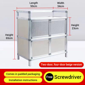 Household Kitchen Cabinet Storage Alluminium Alloy Cupboard Multi-functional Economy Simple Cabinet Storage